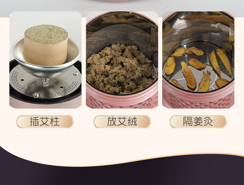 Moxa Lotus Burner Ai Lian Jiu Palace-Style Moxibustion Box with Smoke Filter for Home Warming Therapy quality and texture
