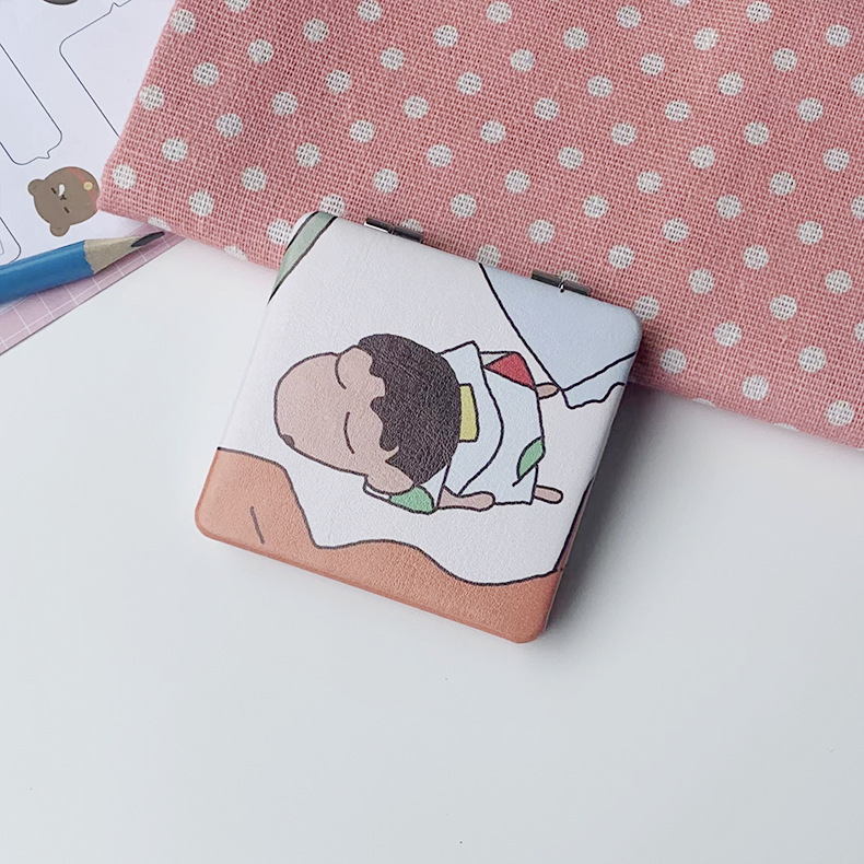 Crayón pequeño nuevo espejo de fábrica directamente para portátil plegable espejo de maquillaje estudiantes de mano comedor lindos bolsos nuevos