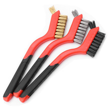 双头三件套装钢丝刷不锈钢丝刷铜丝刷缝隙文玩清洗除锈尼龙丝刷批