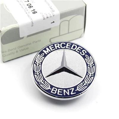 Car logo: AMG tail emblem modification - standard-original-blue-wheat-ear-flat-mark-on-the-machine-cover