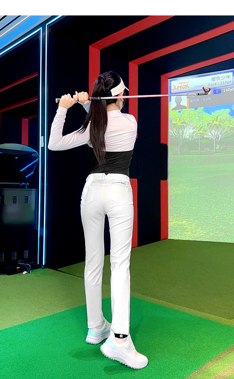Áo thun dài tay nữ cổ tròn thể thao golf nhẹ thoáng mát — YF737 [Áo sơ mi trắng POLO, YF737 [Áo sơ mi trắng đen POLO chi tiết 11