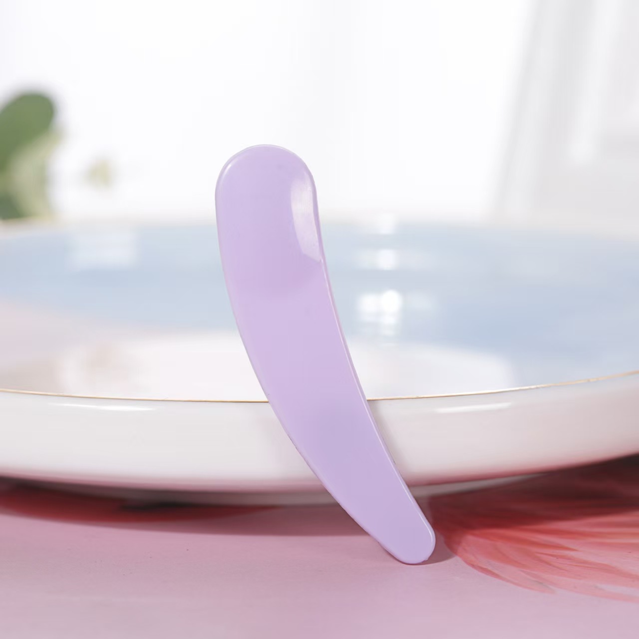 Embalaje cosmético herramienta de embalaje pasta crema cuchara recoger palo Crescent pala crema cuchara pequeña máscara palo cuchara