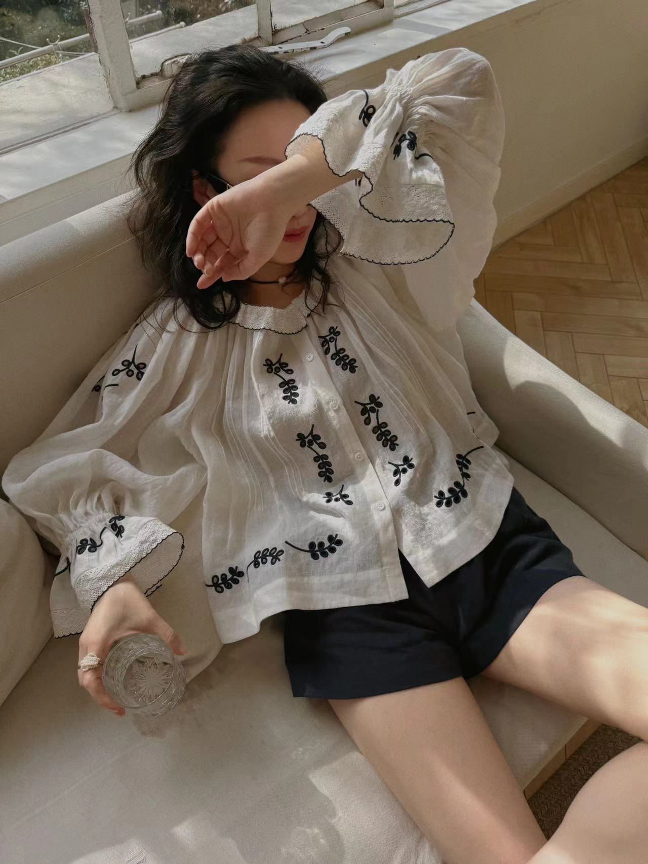 Spring white lace long-sleeve