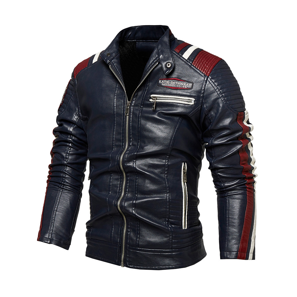 Transfronterizos invierno chaqueta de cuero de hombre grueso de cuello pu chaqueta de cuero 2022 nuevo traje de locomotiva chaqueta de hombre