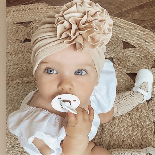 ins new solid color European and American baby hat spring and autumn flower corn kernel baby pullover hat children's sun protection Indian hat