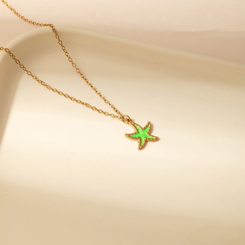 6g Weight 0.03µm Gold Plating Thickness Electroplated Gold Plating Process Golden Plated Plating Material 201 Stainless Steel Pendant Material Pendant Necklace Classification 201 Stainless Steel Chain Material cable chain Chain Type 1 Piece Quantity Holiday, Daily Occasion 201 Stainless Steel Material Starfish, Dolphin, Hippocampus Pattern Women's Gender Hip-Hop Style Plating Craft Cartoon Ocean Starfish Sea Horse Pendant Necklace Women's Luxury Dolphin Clavicle Chain DIY Jewelry Titanium Steel Animal Pattern 18