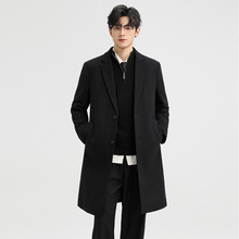 秋冬款男中长款过膝非羊绒毛呢大衣英伦风全羊毛双面呢子风衣外套