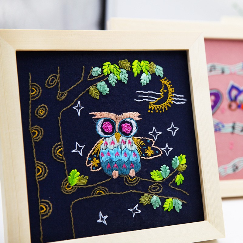 Lu bordado hecho a mano DIY principiante práctica salón pintura decorativa nórdica primaria flores y plantas traje de costura