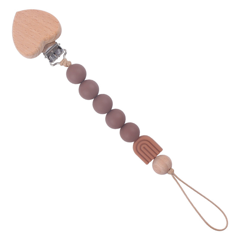 Nuevo bebé suministros de dibujos animados melocotón corazón Haya clip creativo DIY Daisy Arco Iris silicona pegamento mordedura cadena del pezón