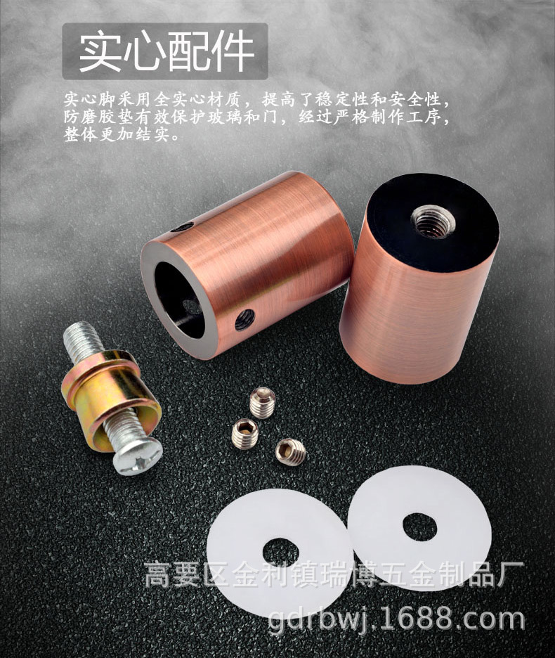 古铜色雕刻门把手中式玻璃门木门把手实心铝板定制对装