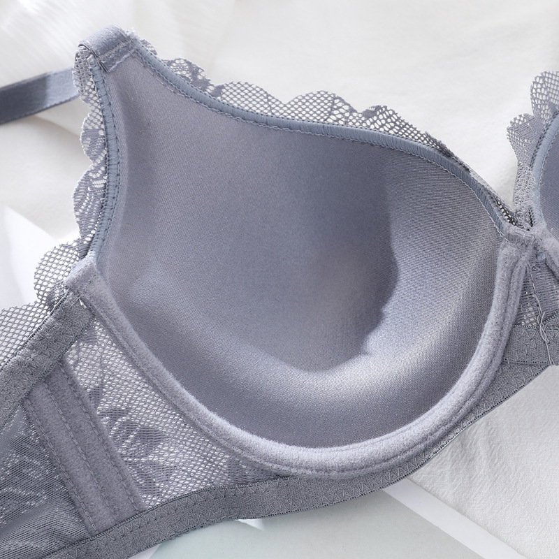 Fábrica ajustable en el sitio de damas sujetador de encaje sexy superior delgado bajo grueso reunido sobre el bra anti-caída sureste image 3