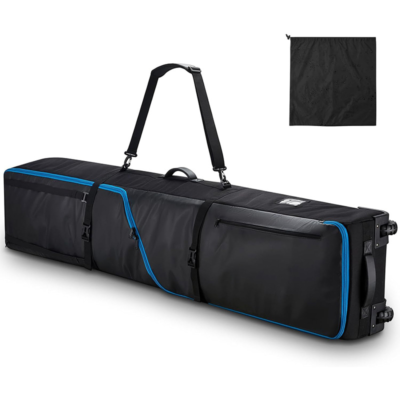 New large-capacity multi-compartment ski equipment storage bag for snowboards, skis, snowshoes, helmets, and outdoor gear