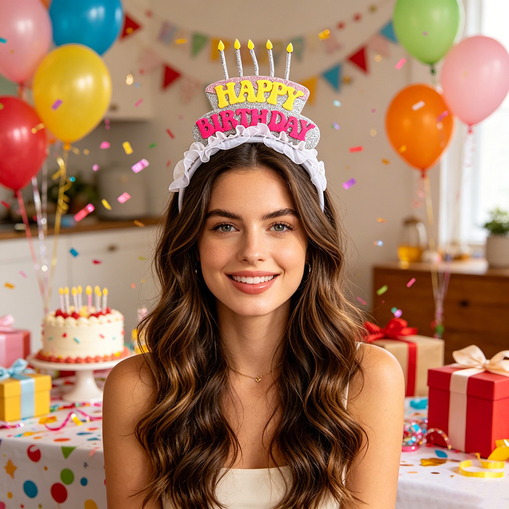Cumpleaños de la corona para adultos niños cumpleaños de fiesta decoración de cabeza HAPPY BIRTHDAY letra cabeza de cabeza