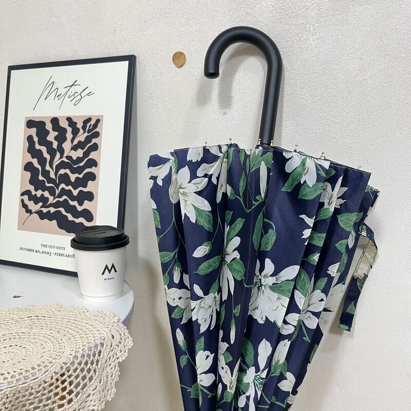 16-Bone High-Face Double-Person Long-Handle Umbrella High-End Retro Women's Floral Straight Umbrella Automatic Windproof Umbrella 16-Bone High-Face Double-Person Long-Handle Umbrella High-End Retro Women's Floral Straight Umbrella Automatic Windproof Umbrella