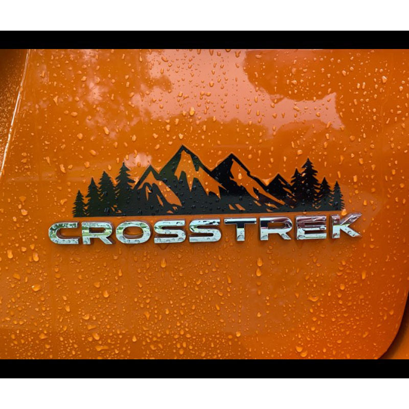 Vinyl sticker met besneeuwde berg en boom, kofferbaklogo sticker, auto exterieur accessoires, autosticker voor buiten en reizen_voghion.com