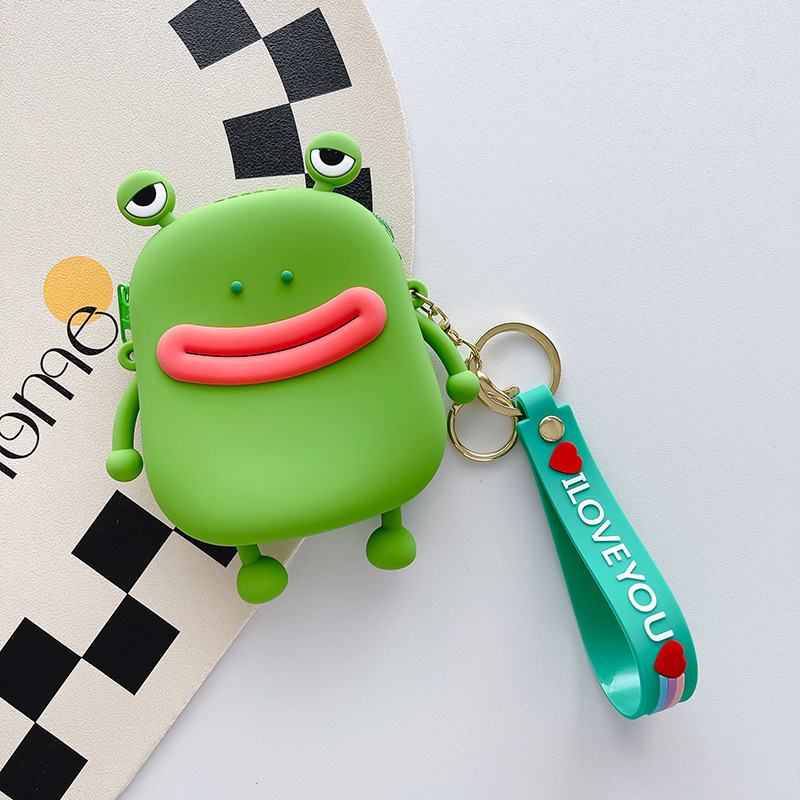 Children Unisex Frog Silica Gel Zipper Kids Wallets display picture 2