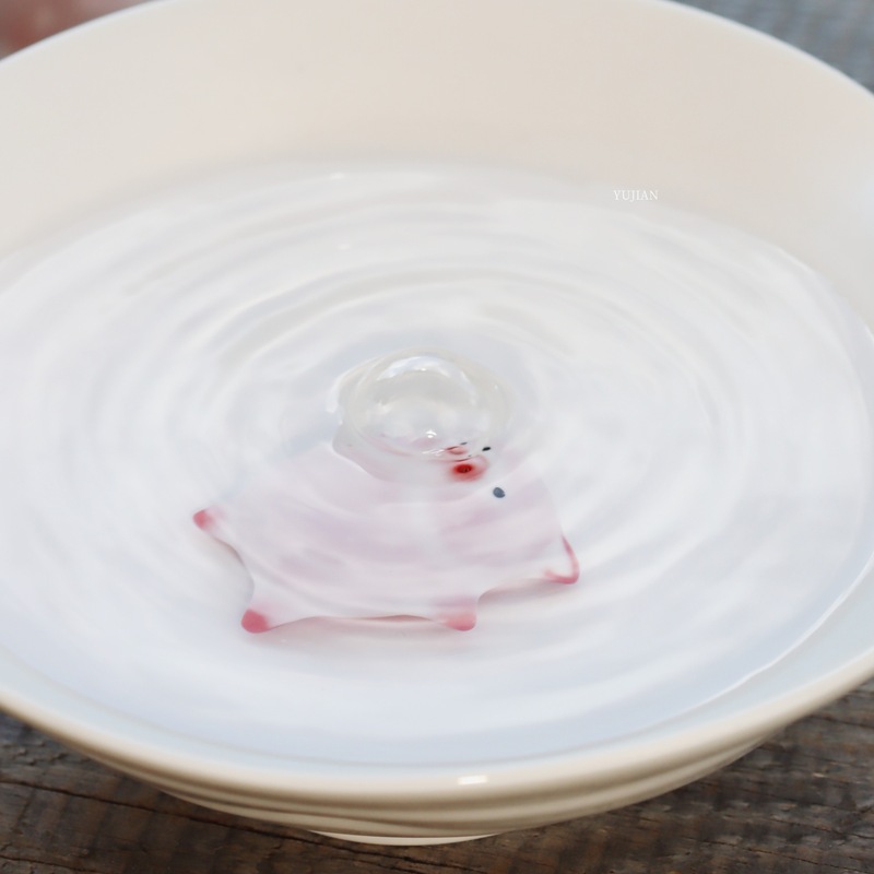 新しいクリエイティブセラミックバブル豚茶ペットフレグランスインサートかわいい手作り絞り花家の装飾品茶道絶妙な装飾|undefined