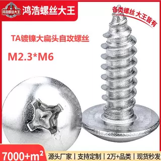 TA镀镍大扁头自攻螺丝十字大伞头自攻钉蘑菇头自攻丝M3/M4/M5/M6