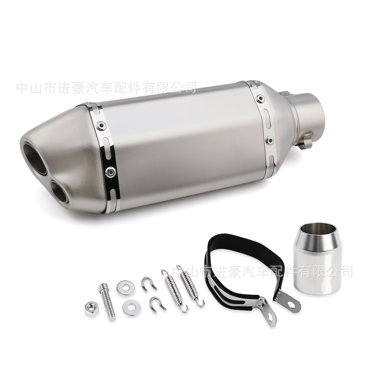 Motorcycle modified exhaust pipe, Scorpio small hexagonal design, 300MM small hexagonal double-hole model, 51MM diameter, universal fit