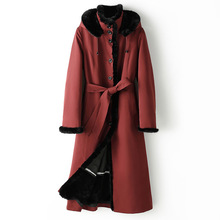 海宁派克服女2025秋冬新款皮草外套女獭兔毛内胆水貂毛领长款大衣