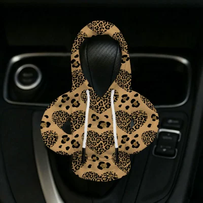 Personalized Trendy Leopard Print Pattern Car Gear Lever Cover Interior Accessories Gear Cover Car Gear Handle Cover Car Interior Decorations (Sürətlər qutusu və əl tormozu başlıqları) - one-size-01