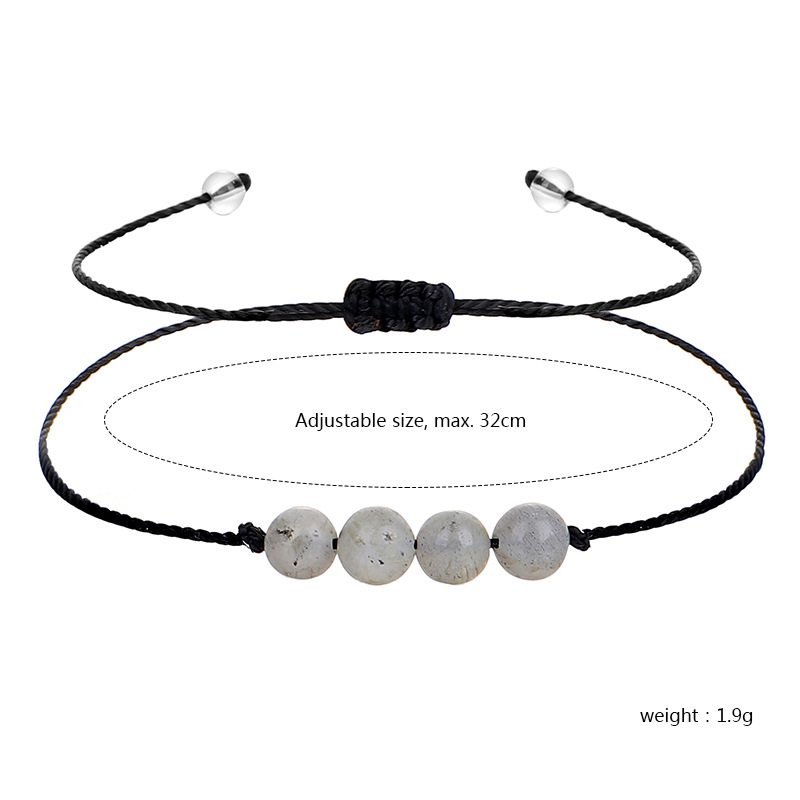 1 Piece Simple Style Round Stone rope Beaded Handmade Unisex Bracelets