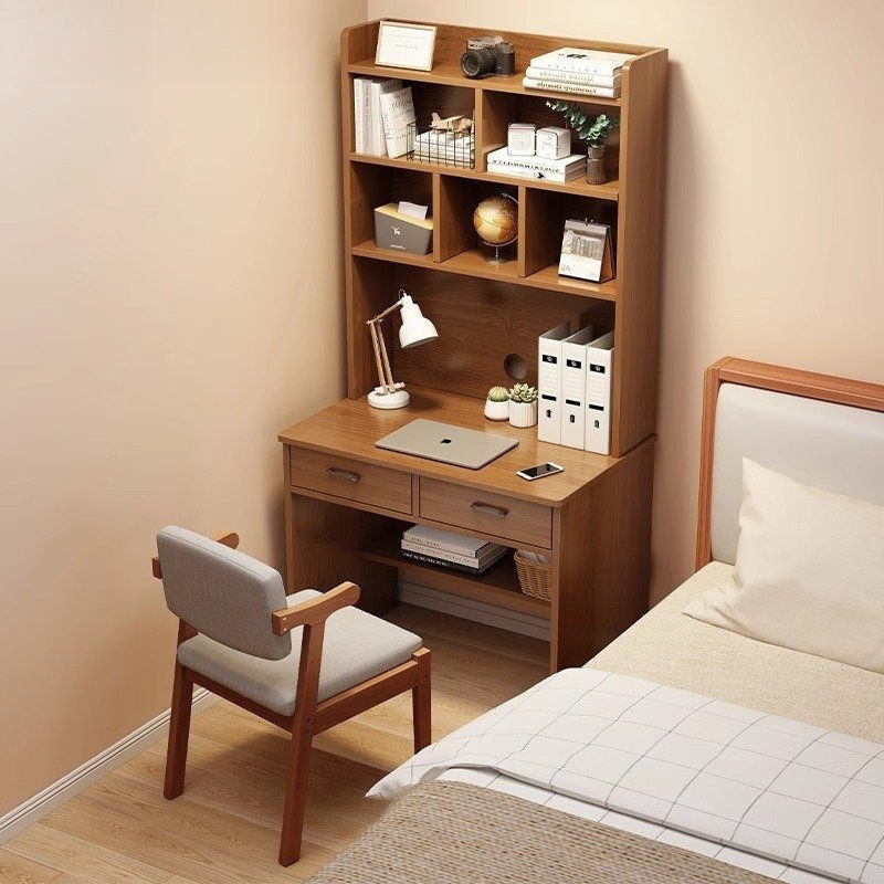 Home-use desk with bookshelf, integrated computer desk, simple student study desk, bedroom study office writing desk Home-use desk with bookshelf, integrated computer desk, simple student study desk, bedroom study office writing desk