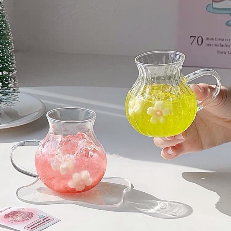 Ins simple vidrio de ventana creativo correa resistente al calor para la leche de jugo transparente taza de té de frutas taza de café americano hielo