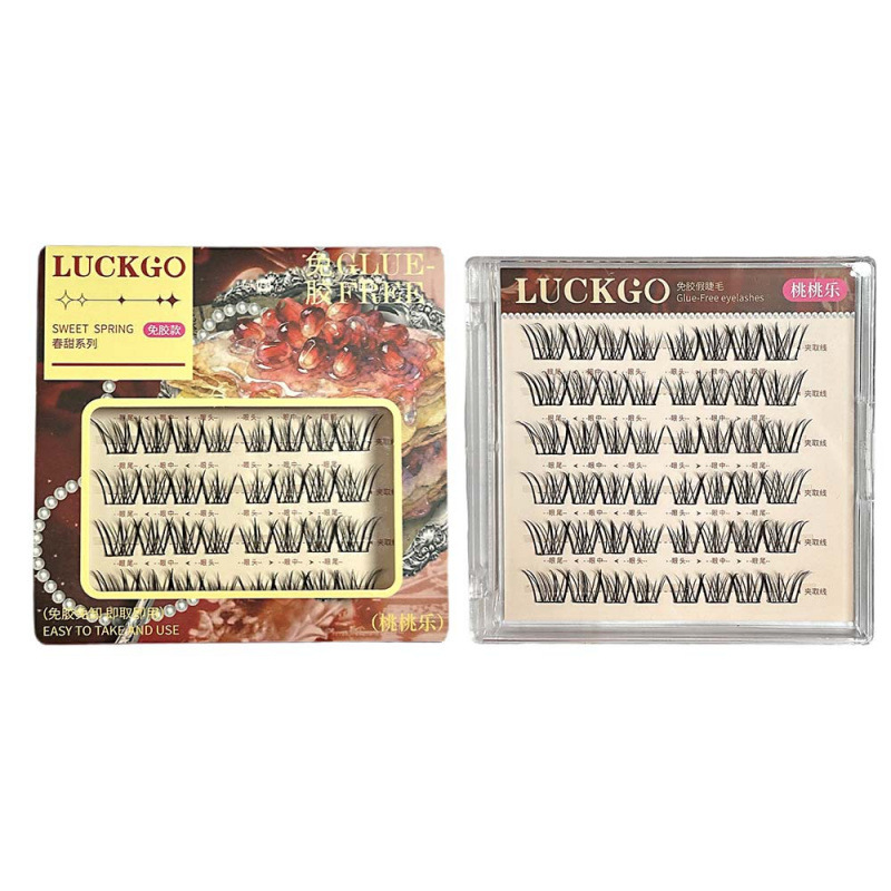 LUCKGO serie de primavera dulce, pestañas falsas sin pegamento, pestañas falsas sin pegamento, pestañas falsas, suaves, puras y ligeras.