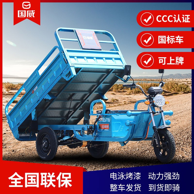 Guowei triciclo eléctrico tira mercancías domésticas para recoger niños con cabina de carga Wang gran potencia coche de batería fábrica venta directa