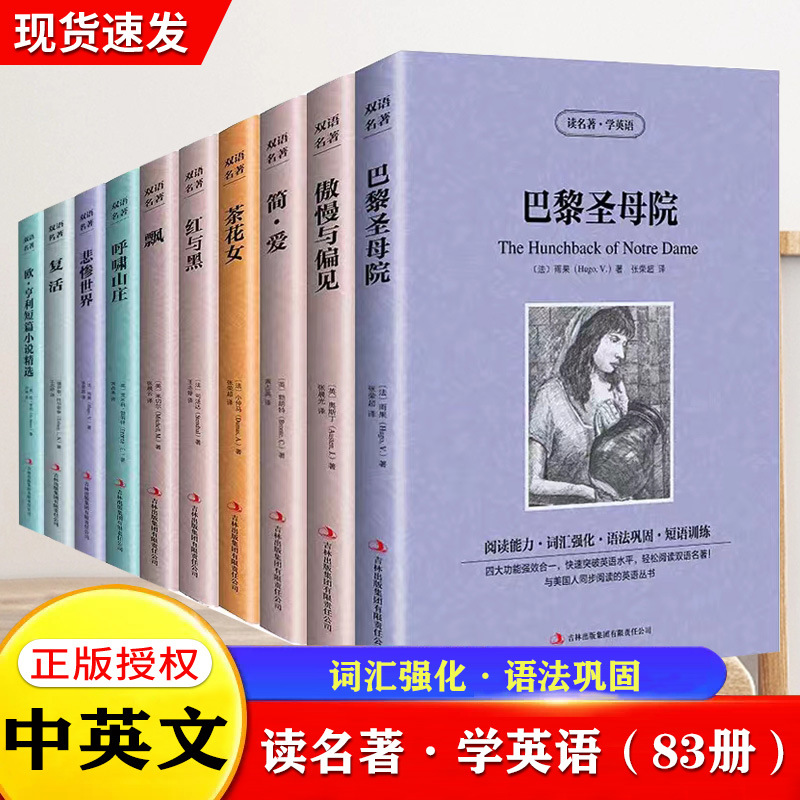 全套读名著学英语格兰特船长的儿女神秘岛中英文对照英汉双语读物