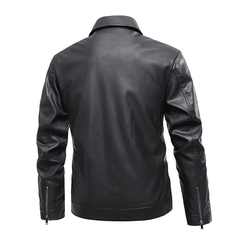 Chaqueta de cuero de hombre 2024 nueva primavera, otoño, invierno, moda coreana delgada, chaqueta de cuero de locomotiva de lana, chaqueta de chaqueta de hombre