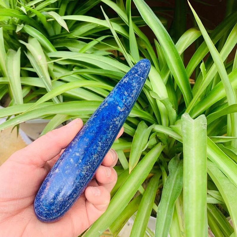 天然青金石水晶按摩棒水晶摆件 图 2