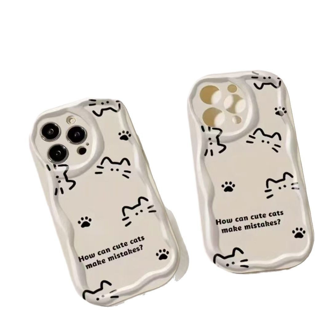 Gatito simple europeo y americano para iPhone 15promax funda para teléfono móvil Apple 16 anti-caída 14pro Japón y Corea 13/12