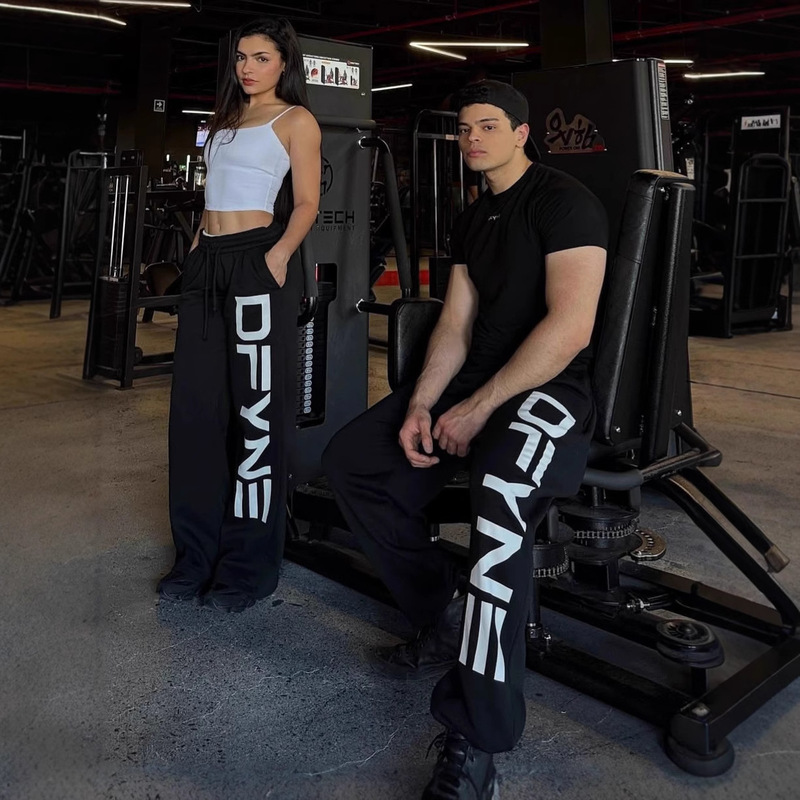 High Street Hip Hop Straight-Leg Pants Men and Women Y2K Harajuku Retro Printed Pants Oversized American Casual Pants Fitness Pants