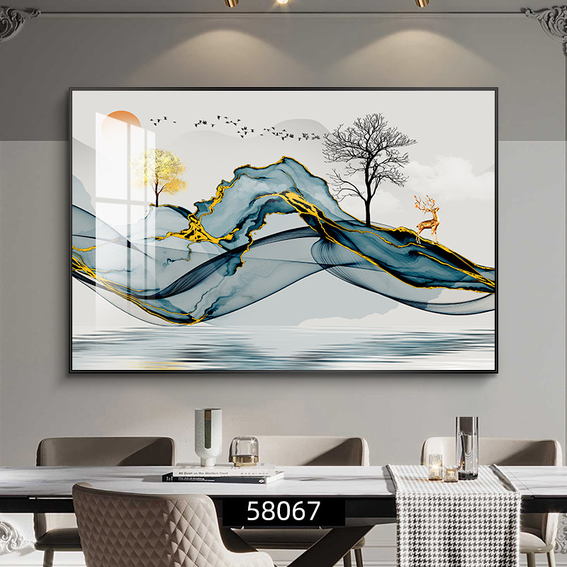 Fulu Meiman decoración de comedor moderno y simple pintura de decoración de la pared de la mesa de comedor de lujo ligera pintura de mural de comedor
