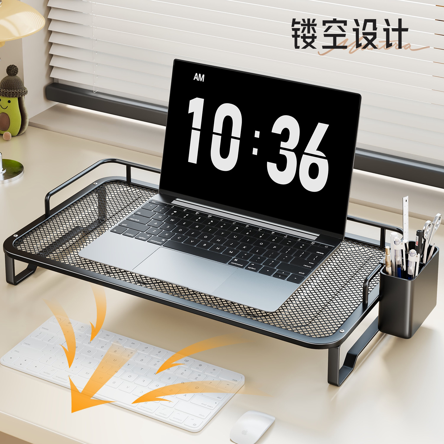 Soporte Elevador de Monitor con Disipación de Calor para Escritorio de Oficina image 4