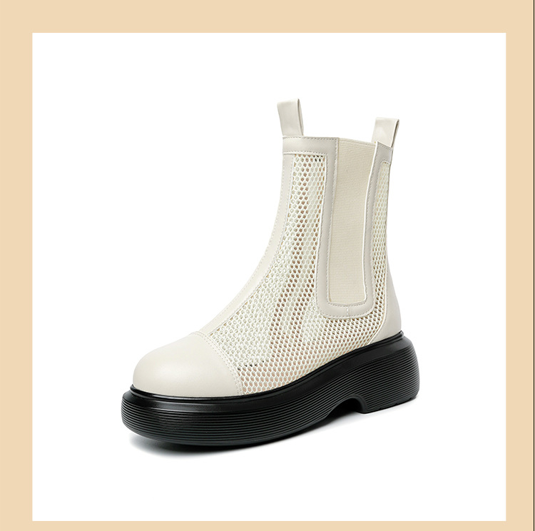 Boot lưới nữ cổ thấp thoáng khí mùa hè phong cách Martin — Màu đen chi tiết 22