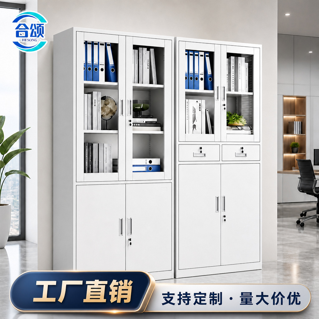Steel File Cabinet, Filing Cabinet with Lock, Metal Cabinet, Financial Document Cabinet, Employee Storage Cabinet, Manufacturer Customized Size