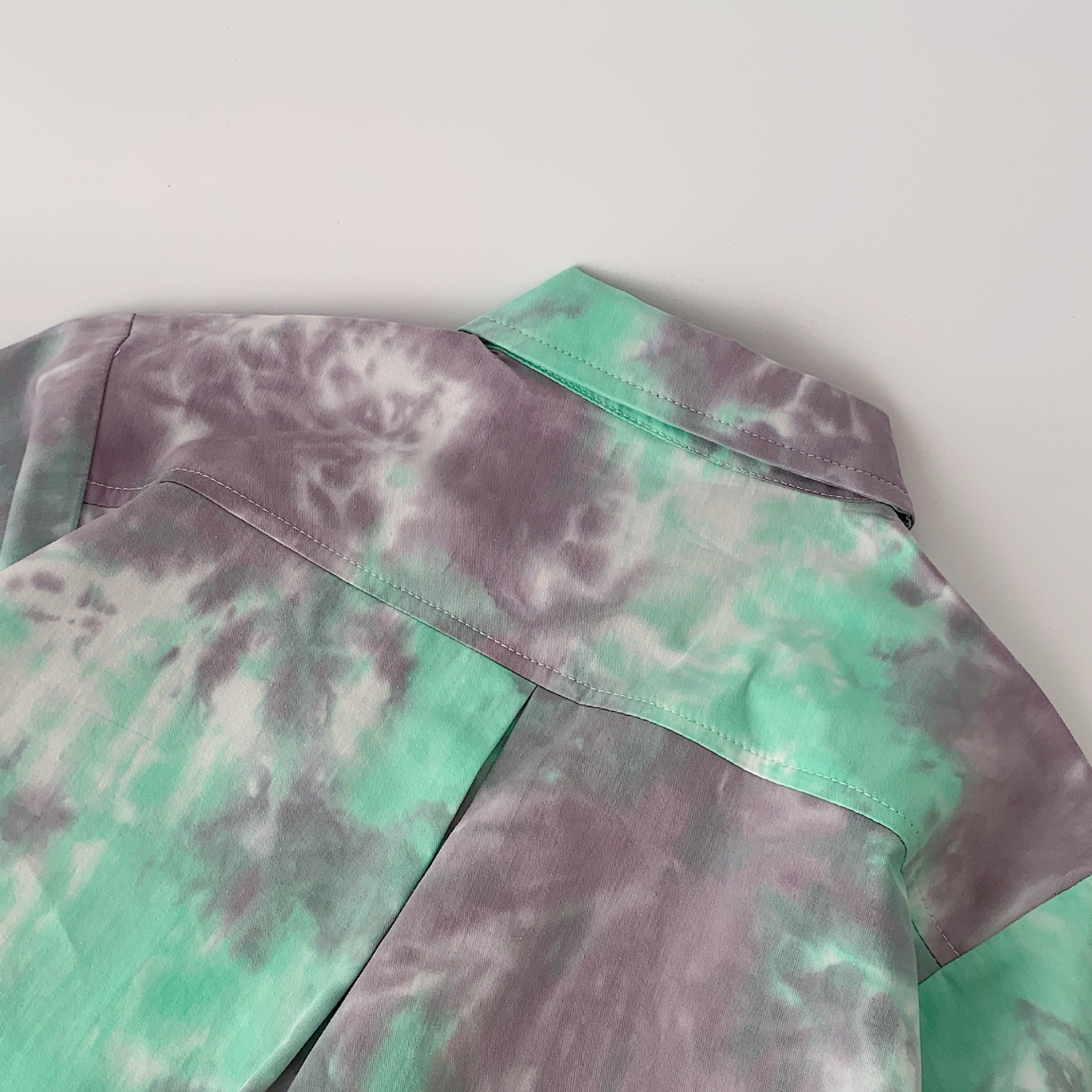 Maibao camisa de los niños 2024 primavera camisa teñida de los niños y niñas casual Top nuevo puro algodón cardigan moda