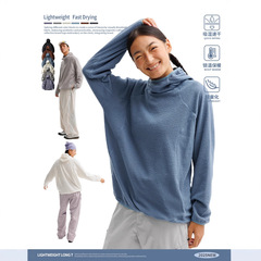 IZEXX潮牌户外运动连帽速干卫衣男女轻量化云朵绒训练服内搭上衣
