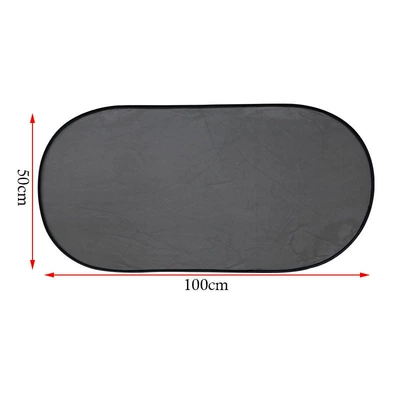 Mesh Rear Car Sunshade Summer Sun Protection 100*50cm Insulated Keychain Black Suction Cup Car Sunshade (Sun shade) - 10050cm-black-mesh-back