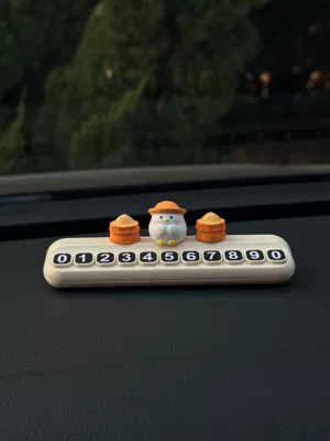 Nömrəli dayanma kartı Moving License Plate - zhaomi-chick-2-rice-white-large-number-license-plate-free-traceless-glue