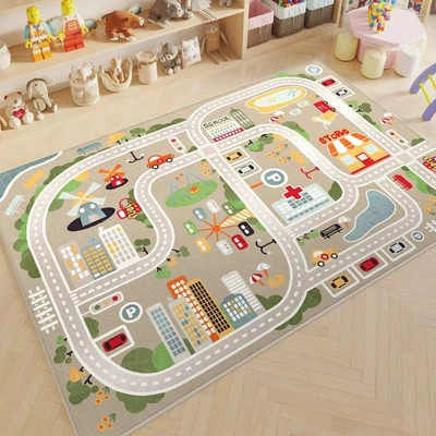 Avtomobil döşəmə paspasları — Game Crystal Velvet Floor Mat - city-roads-80x120cm-crystal-velvet-floor-mat