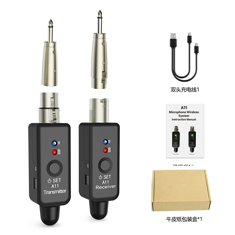 Fábrica directa A8 guitarra receptor de transmisión inalámbrica guitarra eléctrica bajo transceptor de audio portátil
