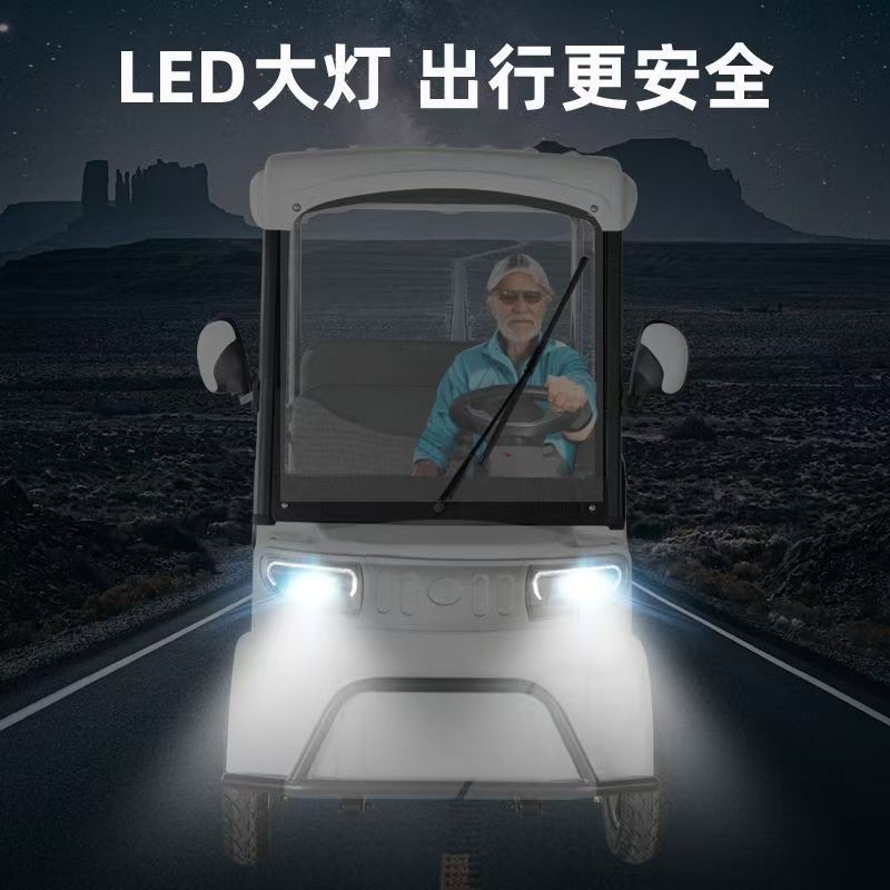New Model M8 Double-Row Four-Seater Four-Wheel Sightseeing Vehicle for Property Management, Real Estate, Reception, and Airport Use