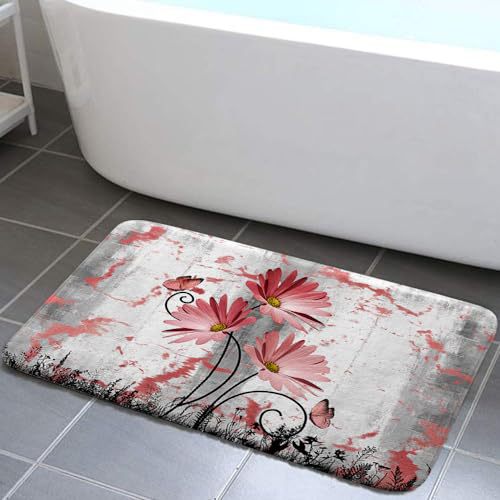 Alfombra de baño retro estadounidense transfronteriza absorción de agua de alta calidad alfombra de franela alfombra de suelo de ducha antisucia