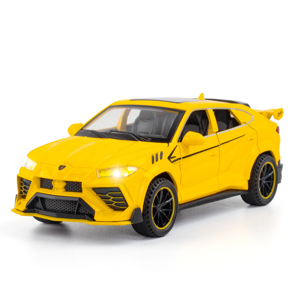 Nuevo modelo de coche de aleación de simulación austriaco 1:32 Lanbo Urus Bison tire hacia atrás con sonido y luz coche de juguete modelo de música adornos