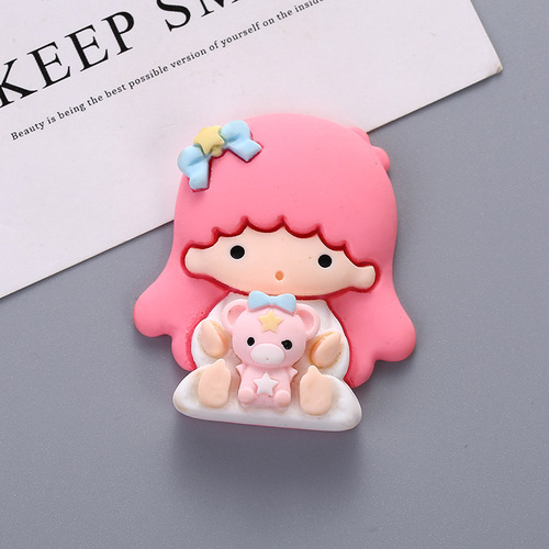 2pcs Cartoon Melody Gemini diy handmade crafts resin earrings accessories headdress mobile phone case cup decoration stickers nail art stamp
