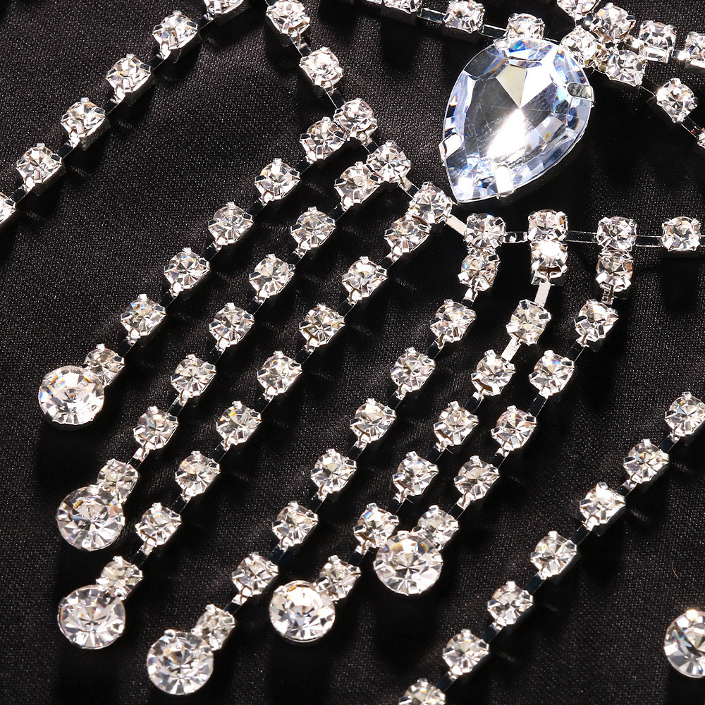 European and American bridal wedding rhinestone shoulder chain necklace female sexy multi-layer tassel body chain jewelry body chain